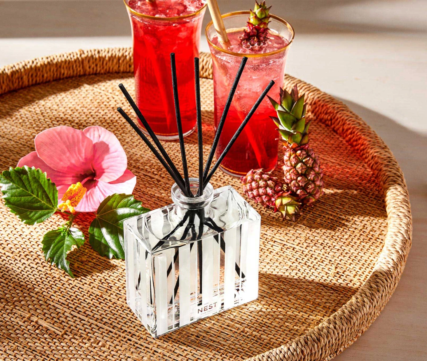 Red Pineapple & Hibiscus Reed Diffuser 4 Red Pineapple & Hibiscus Reed Diffuser - Image 2