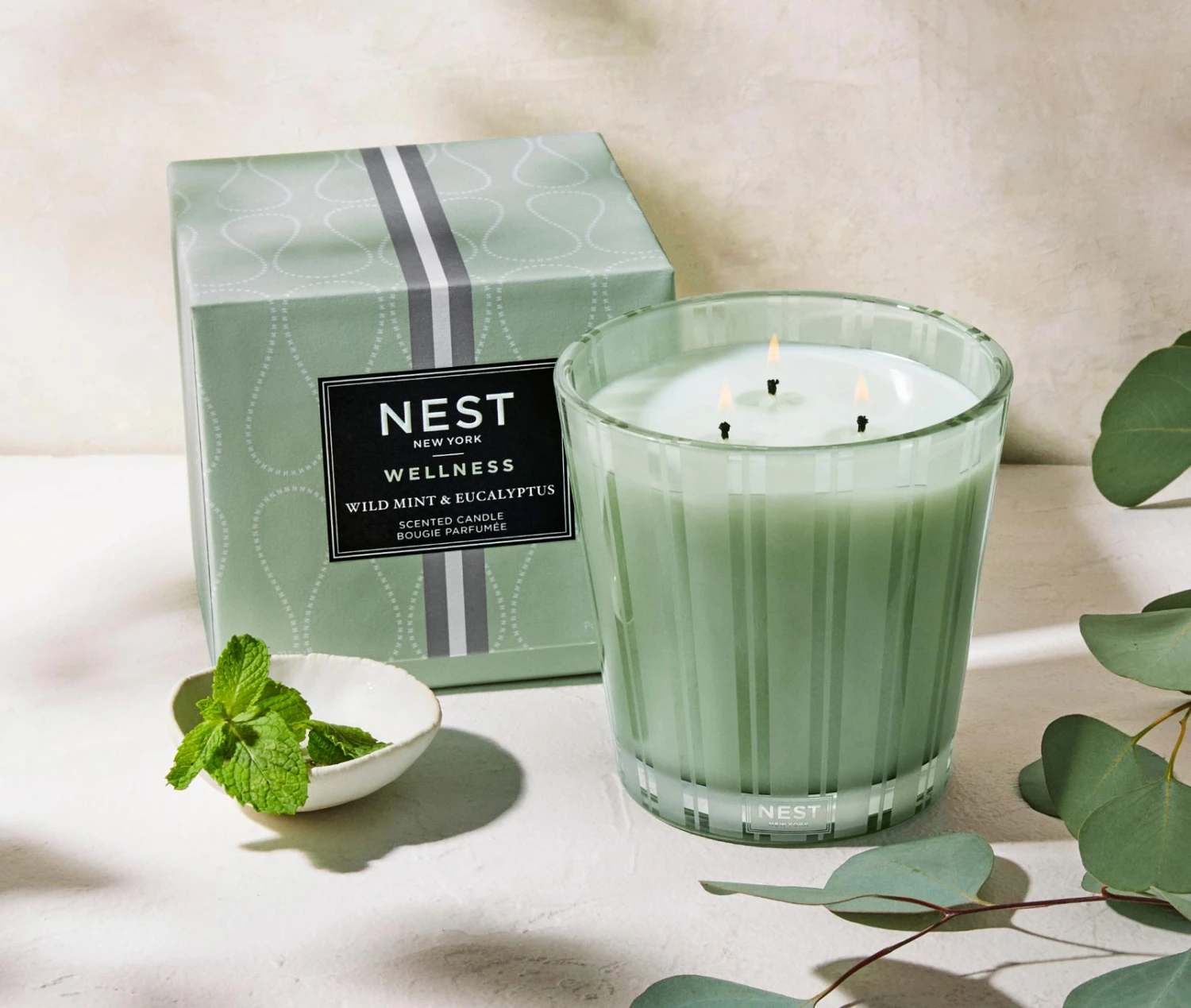 Wild Mint & Eucalyptus 3-Wick Candle 5 Wild Mint & Eucalyptus 3-Wick Candle - Image 3